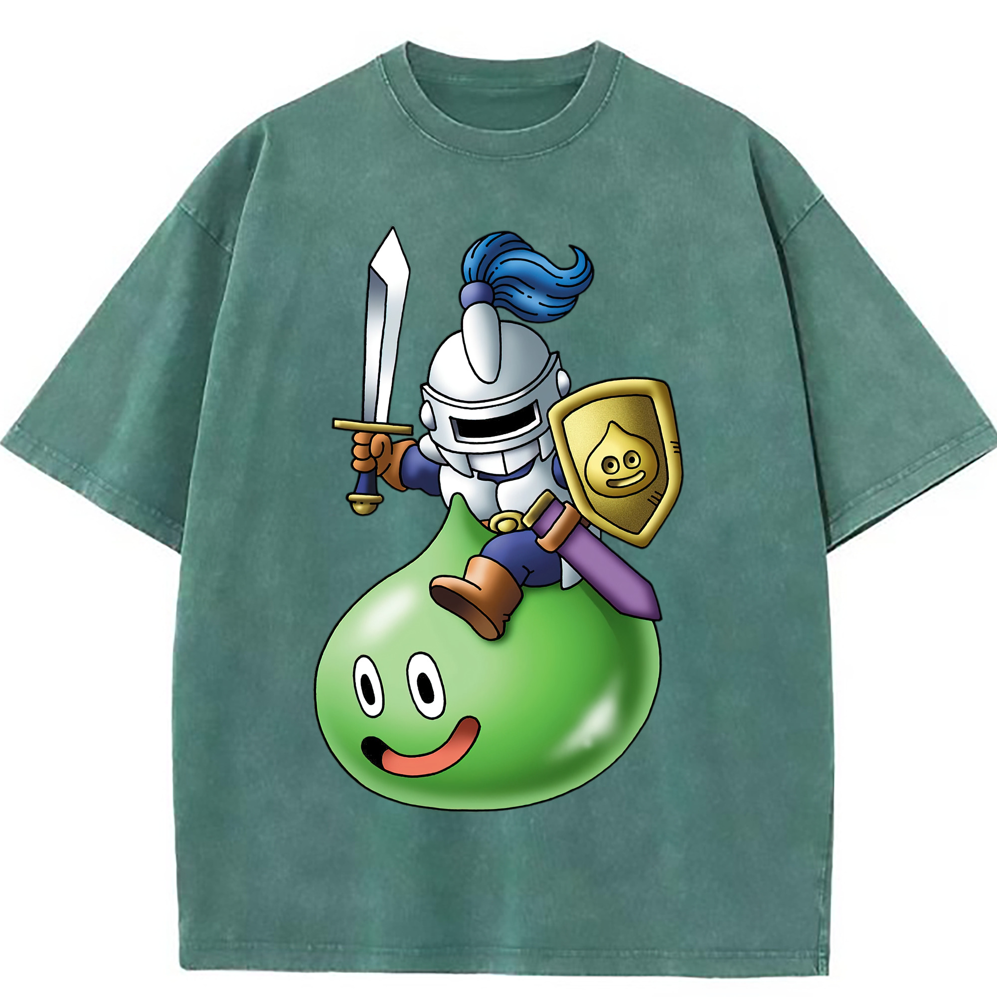 （画像用） ドラゴンクエスト Doragon Kuesuto Dragon Quest 綿100% ヴィンテージ風 半袖Tシャツ（フロントプリント）